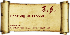 Breznay Julianna névjegykártya